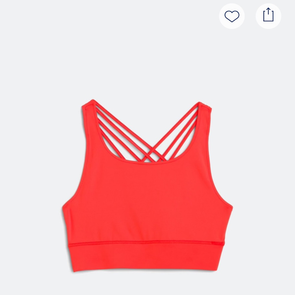 Women's Strappy Red Sports Bra